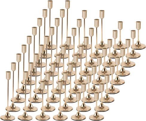 27 Pcs Black Candlestick Holders Set - Vintage Brass Taper Candle Holder for Pillar Candles - Modern Decorative Centerpiece for Wedding Fireplace Mantel Decor - Cozy Atmosphere Housewarming Gift in Saudi Arabia