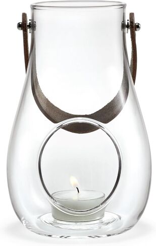 Holmegaard Design with Light Lantern, Clear, 9.8" H x 6.1" D, Designed by Maria Berntsen, Gift Box Included in Saudi Arabia