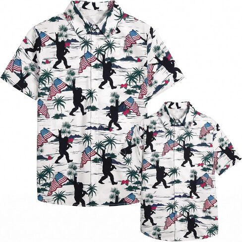 Hawaiian Matching Shirts Dad Son Hawaii Outfit Flower Button Down Short Sleeve Tops Summer Beach Father Gift Shirt in Saudi Arabia