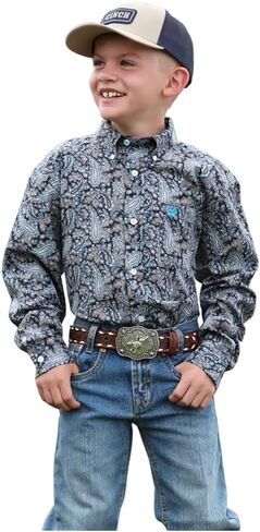 Cinch Boys' Long Sleeve Button Down Western Shirt - Multicolor (MTW7060416) in Kuwait