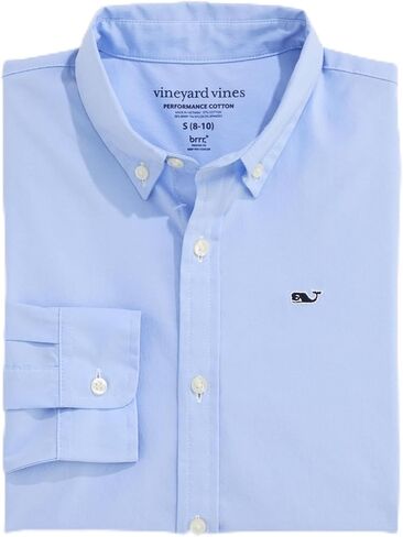 Vineyard Vines Boys' Boys' Breakwater Solid Performance Cotton Shirt in Saudi Arabia