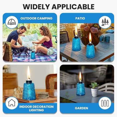 2 Pack Torches for Outside Glass Tabletop Citronella Torches Outdoor with Wicks Decorative Light Torch Canister for Outdoor Table Décor, Patio, Backyard, Pool Bar in Saudi Arabia