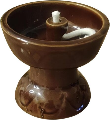VOSAREA Ceramic Vintage Oil Lamp Kerosene Lantern Oil Lamp Decorative Light Vintage Paraffin Antique Candle Holder for Living Room Ambient Light (2.67X2.67X2.36 Inch) in Kuwait