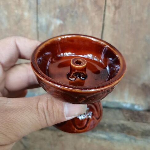 VOSAREA Ceramic Vintage Oil Lamp Kerosene Lantern Oil Lamp Decorative Light Vintage Paraffin Antique Candle Holder for Living Room Ambient Light (2.67X2.67X2.36 Inch) in Kuwait