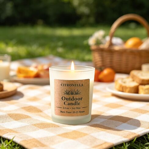 Citronella Candles Outdoor Indoor, 24 Pack 2.5oz Soy Wax Long Lasting Jar Scented Aromatherapy Citronella Candles Sets for Home Garden Patio Balcony in Kuwait