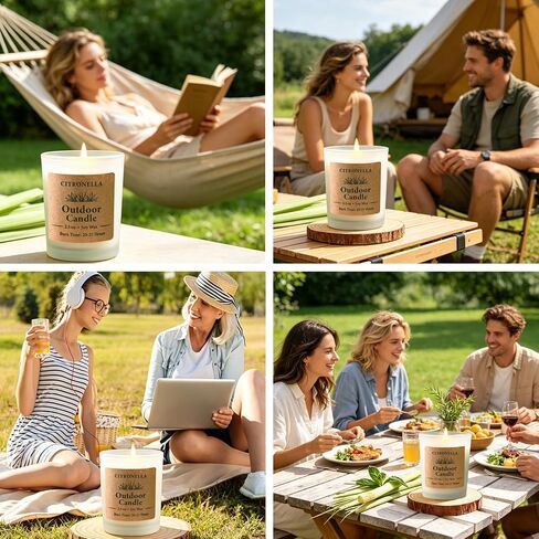 Citronella Candles Outdoor Indoor, 24 Pack 2.5oz Soy Wax Long Lasting Jar Scented Aromatherapy Citronella Candles Sets for Home Garden Patio Balcony in Kuwait