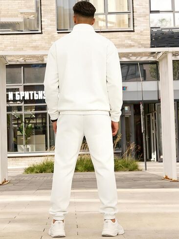 Men's Quarter Zip Up Tracksuits Mock Neck Sweatshirt And Sweatpants 2 Piece Outfits Athletic Half Zip Sweatsuit Men in Kuwait
