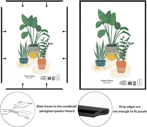 24x36 Picture Frame – Black Flat Profile Wall Photo Frame in Saudi Arabia