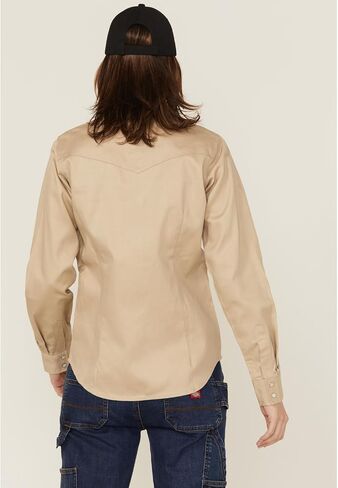 Work Shirt Womens Long Sleeve Flame Resistant M Stone LFRSLD in Saudi Arabia
