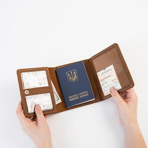 Leather Pilot Document Wallet - Pilot License Holder & Flight Document Organizer, Genuine Crazy Horse Leather Travel Wallet, Compact Aviation Passport Holder for Pilots, Warm Brown in Saudi Arabia
