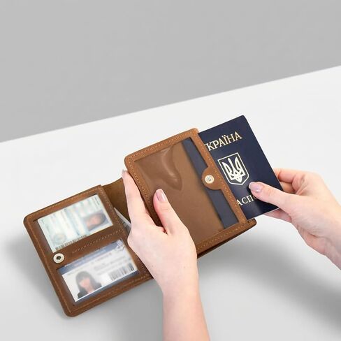 Leather Pilot Document Wallet - Pilot License Holder & Flight Document Organizer, Genuine Crazy Horse Leather Travel Wallet, Compact Aviation Passport Holder for Pilots, Warm Brown in Saudi Arabia
