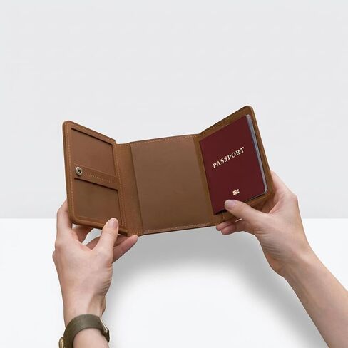 Leather Pilot Document Wallet - Pilot License Holder & Flight Document Organizer, Genuine Crazy Horse Leather Travel Wallet, Compact Aviation Passport Holder for Pilots, Warm Brown in Saudi Arabia