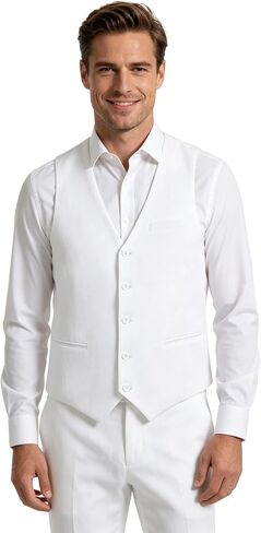 Mens Linen Suit Casual Tuxedo Linen Men Suit Set 2-Piece Summer Suit Vest and Pants Set for Wedding Beach Grooms Groomsmen in Saudi Arabia