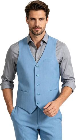 Mens Linen Suit Casual Tuxedo Linen Men Suit Set 2-Piece Summer Suit Vest and Pants Set for Wedding Beach Grooms Groomsmen in Saudi Arabia