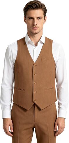 Mens Linen Suit Casual Tuxedo Linen Men Suit Set 2-Piece Summer Suit Vest and Pants Set for Wedding Beach Grooms Groomsmen in Saudi Arabia