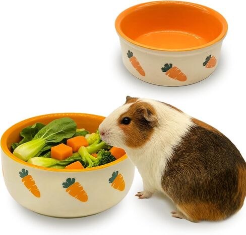 kathson 2 Pcs Hamtser Food Bowl,Ceramic Anti-Turning Guinea Pig Food Bowls in Kuwait