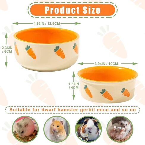 kathson 2 Pcs Hamtser Food Bowl,Ceramic Anti-Turning Guinea Pig Food Bowls in Kuwait