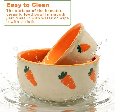 kathson 2 Pcs Hamtser Food Bowl,Ceramic Anti-Turning Guinea Pig Food Bowls in Kuwait