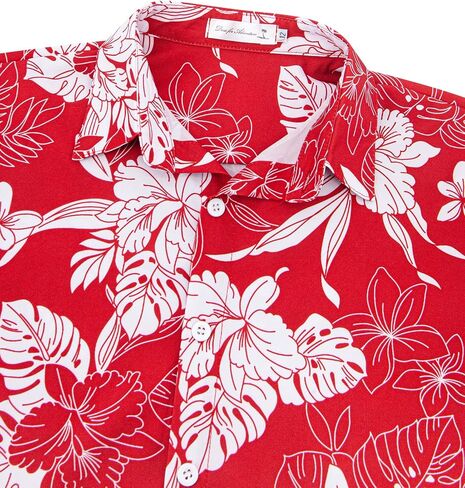 Weecreeture Boys Hawaiian Shirt Kids Tropical Aloha Shirt Button Down Short Sleeve Beach Summer Luau Party Shirt 7-14 in Kuwait