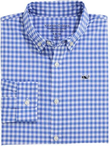 قميص قطني عالي الأداء للأولاد من Vineyard Vines للأولاد من Skysail Gingham in Saudi Arabia