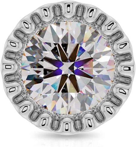 FreshTrends 14K White Gold SI1 clarity and J-K color Diamond Perlage Nose Ring | 20 Gauge Genuine White Diamond Gemstone Nose Twist Ring (3mm (.12ct.) - Extra Large) in Kuwait