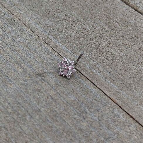 Body Candy Womens 20G 7mm 316L Stainless Steel L Shaped Nose Ring Pink Winter Snowflake Nose Stud Body Piercing Jewelry in Kuwait