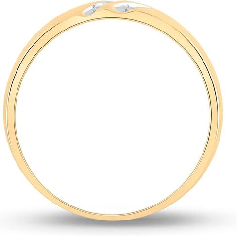 Jewels By Lux 10K Yellow Gold Men's Round Diamond Wedding Band Ring 1/8 Cttw, Men's Size: 8-12 in Kuwait