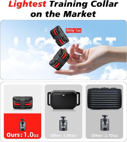 Tiniest Cat Shock Collar, Lightest Cat Training Collar with Remote for Small Cats 5-15lbs & Medium Large Cats/Puppies, Waterproof, Rechargeable, 1300ft Range(Red) in Saudi Arabia