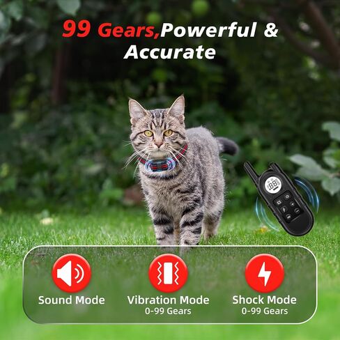 Tiniest Cat Shock Collar, Lightest Cat Training Collar with Remote for Small Cats 5-15lbs & Medium Large Cats/Puppies, Waterproof, Rechargeable, 1300ft Range(Red) in Saudi Arabia