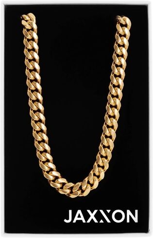 JAXXON Cuban Link Chain - Mens Necklace - Box Clasp in Saudi Arabia