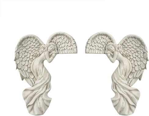 YFEIQI Angel Wings Resin Sculpture Photo Frame, Angel Frame Decoration, Creative 3D Resin Art Crafts for Home Wall Decoration, Gifts for Festival, Wedding or Anniversary (Left+Right) in Saudi Arabia