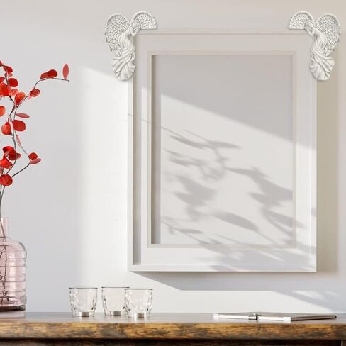 YFEIQI Angel Wings Resin Sculpture Photo Frame, Angel Frame Decoration, Creative 3D Resin Art Crafts for Home Wall Decoration, Gifts for Festival, Wedding or Anniversary (Left+Right) in Saudi Arabia