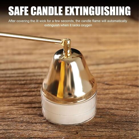 Candle Snuffer, Candle Snuffers Wick Snuffer, Candle Accessory, Extinguish Candle Flame Safely with Long Handle Putting Out Fire, Candle Extinguisher Tool (Gold) in Saudi Arabia