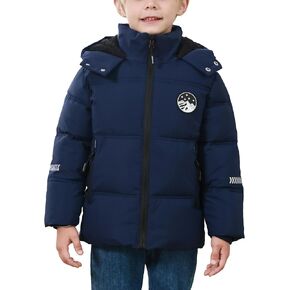 Boys Winter Parka Coat Fleece Lined Heavyweight Jacket Windproof Hooded Padded Coats Waterproof Jacket 3-12 Years in Saudi Arabia