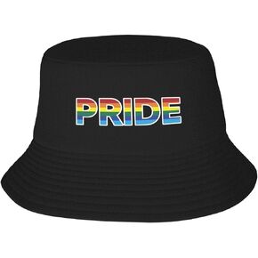 Pride Bucket Hat for Women Men Rainbow Summer Travel Beach Fisherman Hat LGBT Sun Cap in Saudi Arabia
