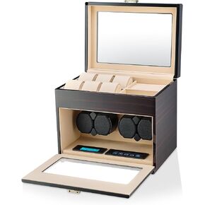TIMECUBE Watch Winder with 6 Storage Slots, Jewelry Organizer and LED Interior Light (Black) in Saudi Arabia