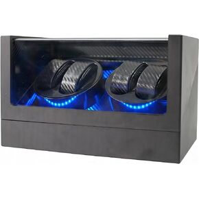 4 Watch Winder for Automatic Watches, Watch Rotator for Rolex 5 Rotation Modes Box with Blue Light, Watches Winder Case USB-C or Battery Powered Present for Men Quiet Mabuchi Motor(≤5db) in Saudi Arabia