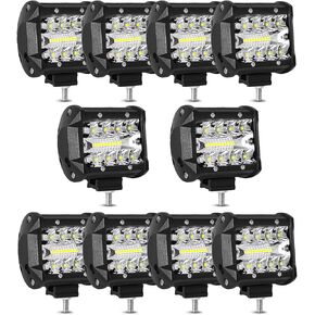 4 inch LED Pod Lights, 60W 12,000LM LED Fog/Driving/Off Road Lights LED Light Bar with Spot Flood Combo, LED Cube Work Lights for Truck Boat ATV UTV Pickup,10 PCS in Saudi Arabia