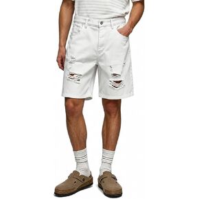 Men's Distressed Denim Shorts, Vintage Washed Streetwear Jean Shorts, Y2K Retro Relaxed Fit Summer Shorts, Premium denimJeans in Saudi Arabia