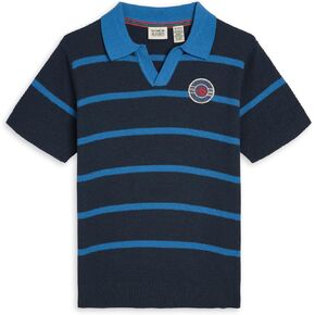 Scotch & Soda Boys' Short Sleeve Sweater Polo – Soft Knit Collared Shirt, Stylish Lightweight Pullover Top for Kids in Kuwait