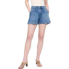 DUER Women's Performance Denim Lite Pleated Short, Breathable High Waisted Jorts for Summer Comfort in Kuwait