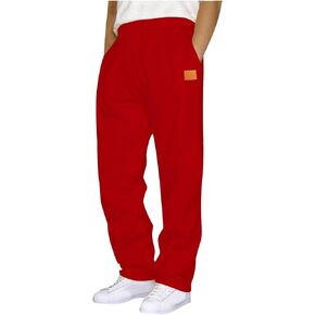 Sweatpants for Men Baggy Drawstring Elastic Waist Wide Leg Sweat Pants with Pockets Loose Athletic Workout Clothes in Saudi Arabia
