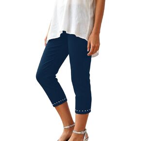 Lightweight Capris for Women High Waist Stretchy Carpi Cropped Pants Workout Yoga Pants Comfy Lounge Trousers in Saudi Arabia