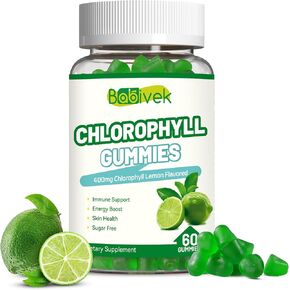 Chlorophyll Gummies,Supports Healthy Skin and Internal Deodorant* & Immune System with ACV, Black Seed Oil, Probiotics, Non-GMO, Sugar Free Vegan 60 Gummies in Saudi Arabia