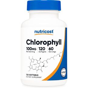 Nutricost Chlorophyll (100mg) 120 Softgels - Gluten-Free, 60 Servings in Saudi Arabia