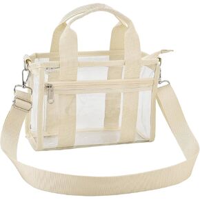 Clear Tote Bag for Women, Transparent PVC Top Handle Handbag, Durable Clear Bag for Stadium Events, Daily Use in Kuwait