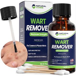 Natural Cures Wart Remover Liquid – Maximum Strength 17% Salicylic Acid, Fast-Acting Treatment for Common, Plantar Warts, Corns & Calluses with Precision Applicator – Made in USA 1 fl oz (Pack of 1) in Saudi Arabia