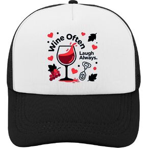 قبعة Wine Laugh Always Cheerful Wine Lover's للسيدات المغسولة بشكل رائع in Kuwait