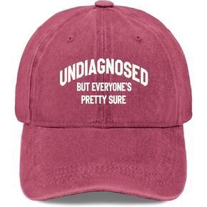 Undiagnosed But Everyone's Pretty Sure Hats for Women Funny Washed Distressed in Kuwait