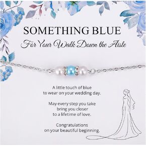 Ralukiia Something Blue Anklet for Bride, Walk Down the Aisle Anklet, Wedding Day Foot Jewelry, Something Blue Wedding Gifts for Bride, Bridal Ankle Bracelet, Bridal Shower Gift in Kuwait